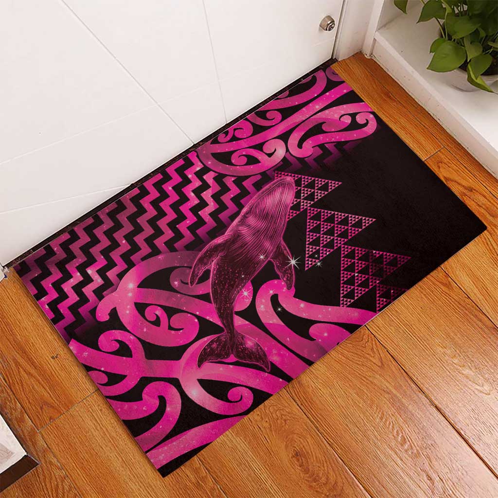 Humpback Whale Matariki New Zealand Rubber Doormat NZ Maori Paikea Poutama Luxury Pink