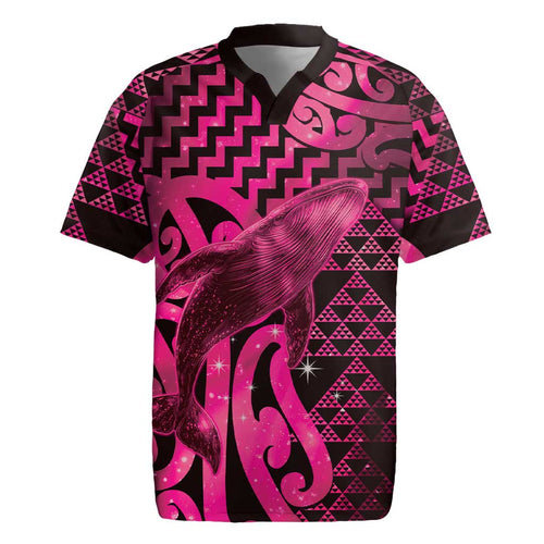 Humpback Whale Matariki New Zealand Rugby Jersey NZ Maori Paikea Poutama Luxury Pink