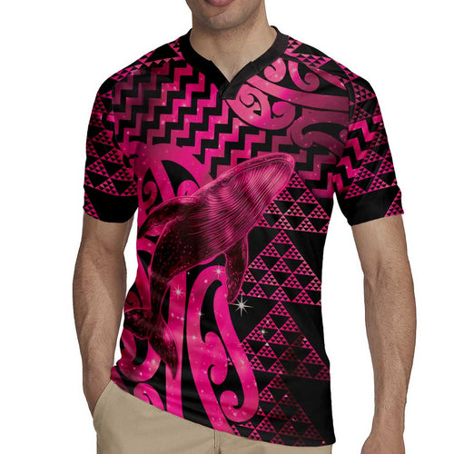 Humpback Whale Matariki New Zealand Rugby Jersey NZ Maori Paikea Poutama Luxury Pink