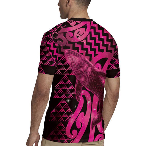 Humpback Whale Matariki New Zealand Rugby Jersey NZ Maori Paikea Poutama Luxury Pink