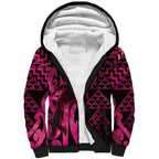 Humpback Whale Matariki New Zealand Sherpa Hoodie NZ Maori Paikea Poutama Luxury Pink