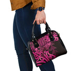 Humpback Whale Matariki New Zealand Shoulder Handbag NZ Maori Paikea Poutama Luxury Pink