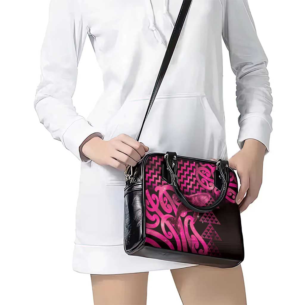 Humpback Whale Matariki New Zealand Shoulder Handbag NZ Maori Paikea Poutama Luxury Pink