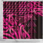 Humpback Whale Matariki New Zealand Shower Curtain NZ Maori Paikea Poutama Luxury Pink