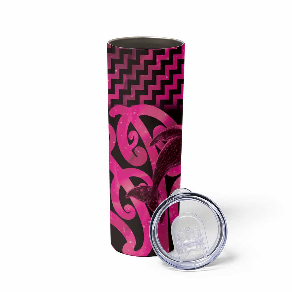 Humpback Whale Matariki New Zealand Skinny Tumbler NZ Maori Paikea Poutama Luxury Pink