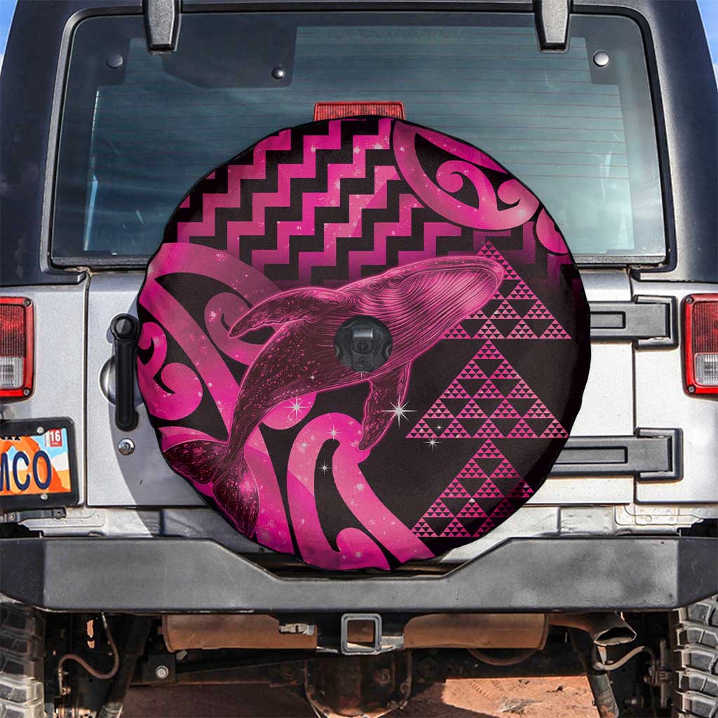 Humpback Whale Matariki New Zealand Spare Tire Cover NZ Maori Paikea Poutama Luxury Pink
