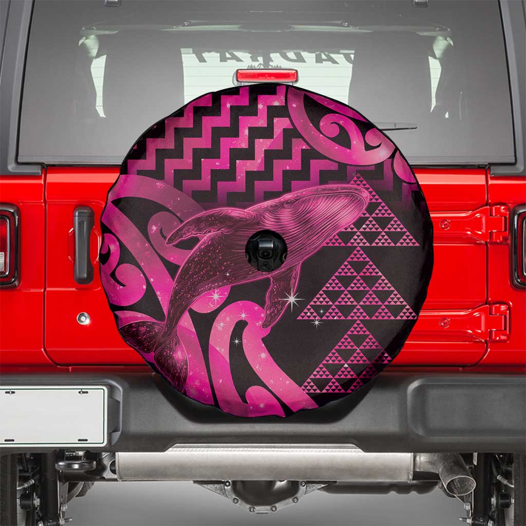 Humpback Whale Matariki New Zealand Spare Tire Cover NZ Maori Paikea Poutama Luxury Pink