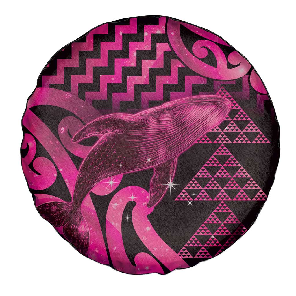 Humpback Whale Matariki New Zealand Spare Tire Cover NZ Maori Paikea Poutama Luxury Pink
