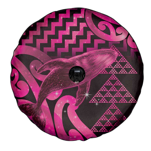 Humpback Whale Matariki New Zealand Spare Tire Cover NZ Maori Paikea Poutama Luxury Pink