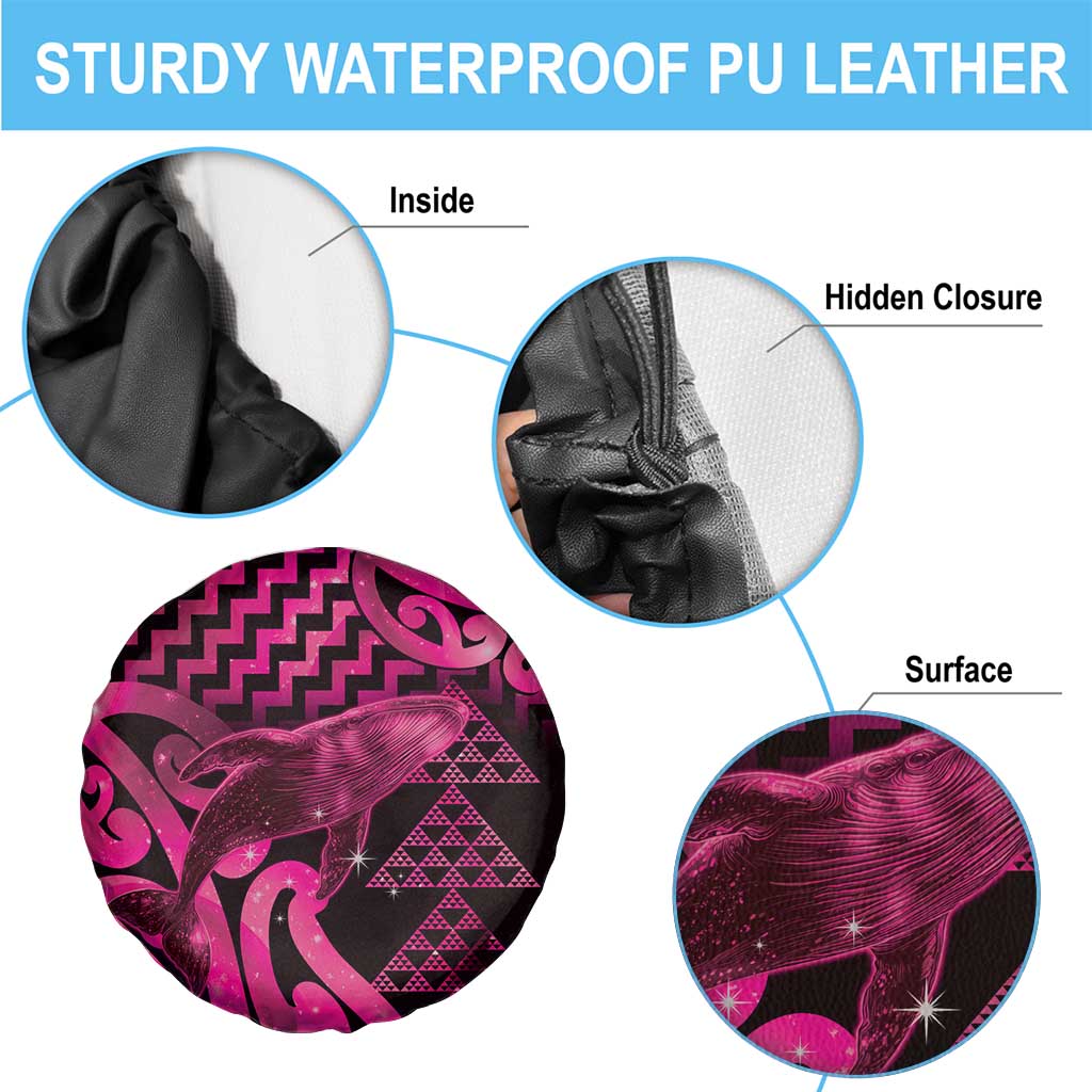 Humpback Whale Matariki New Zealand Spare Tire Cover NZ Maori Paikea Poutama Luxury Pink