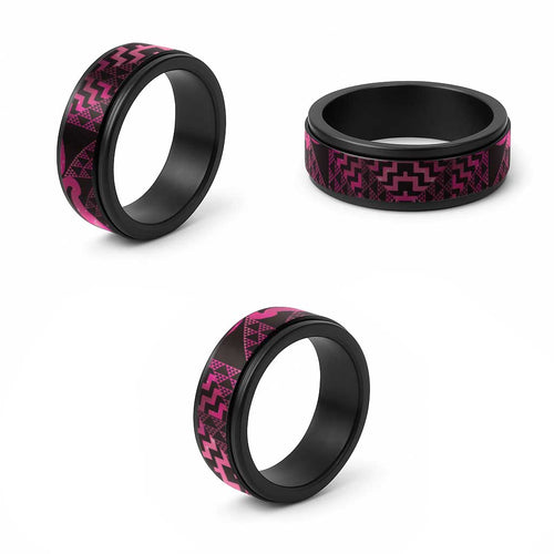Humpback Whale Matariki New Zealand Spinner Ring NZ Maori Paikea Poutama Luxury Pink