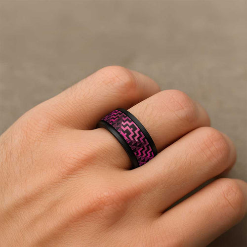 Humpback Whale Matariki New Zealand Spinner Ring NZ Maori Paikea Poutama Luxury Pink