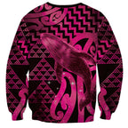Humpback Whale Matariki New Zealand Sweatshirt NZ Maori Paikea Poutama Luxury Pink