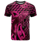 Humpback Whale Matariki New Zealand T Shirt NZ Maori Paikea Poutama Luxury Pink