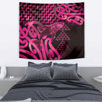 Humpback Whale Matariki New Zealand Tapestry NZ Maori Paikea Poutama Luxury Pink