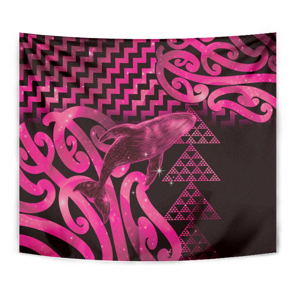 Humpback Whale Matariki New Zealand Tapestry NZ Maori Paikea Poutama Luxury Pink