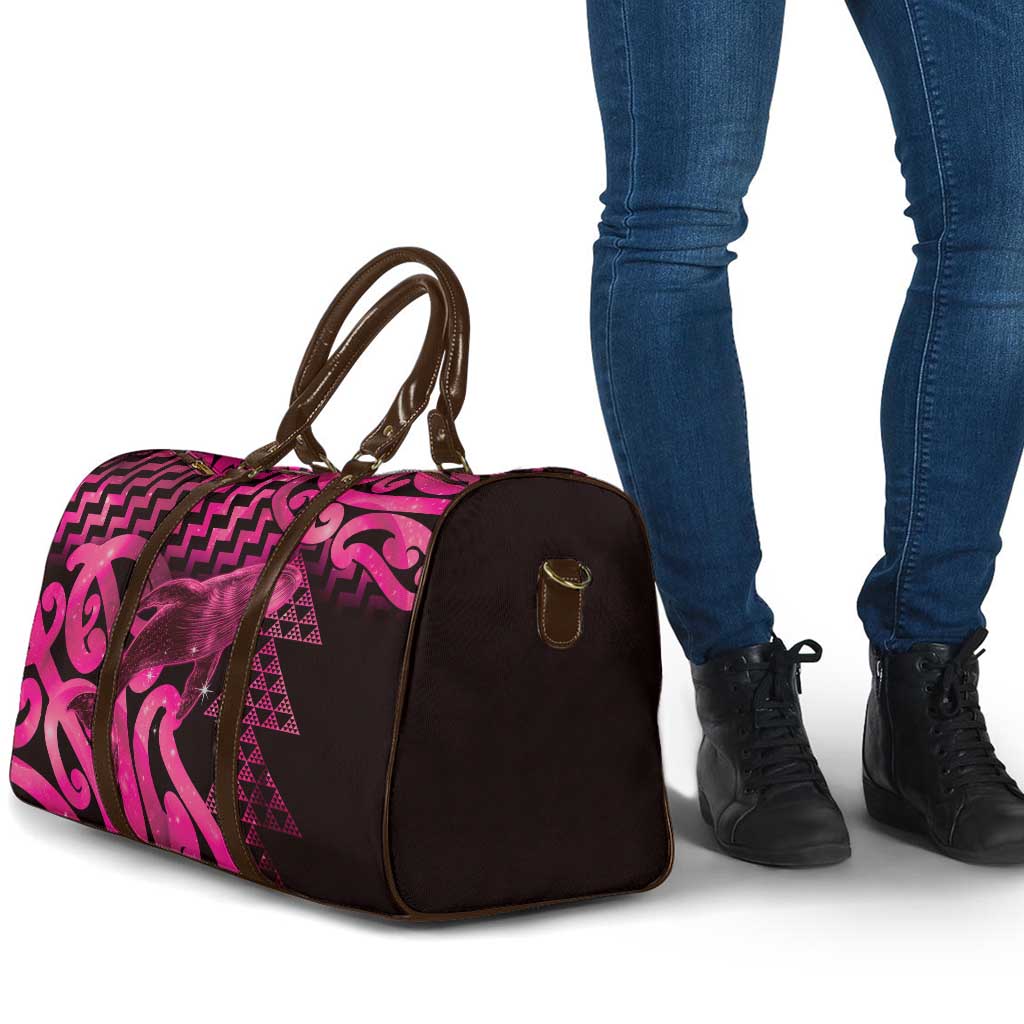 Humpback Whale Matariki New Zealand Travel Bag NZ Maori Paikea Poutama Luxury Pink