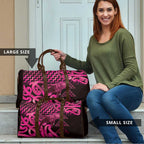 Humpback Whale Matariki New Zealand Travel Bag NZ Maori Paikea Poutama Luxury Pink