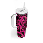 Humpback Whale Matariki New Zealand Tumbler With Handle NZ Maori Paikea Poutama Luxury Pink