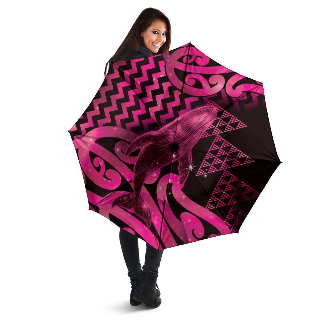 Humpback Whale Matariki New Zealand Umbrella NZ Maori Paikea Poutama Luxury Pink