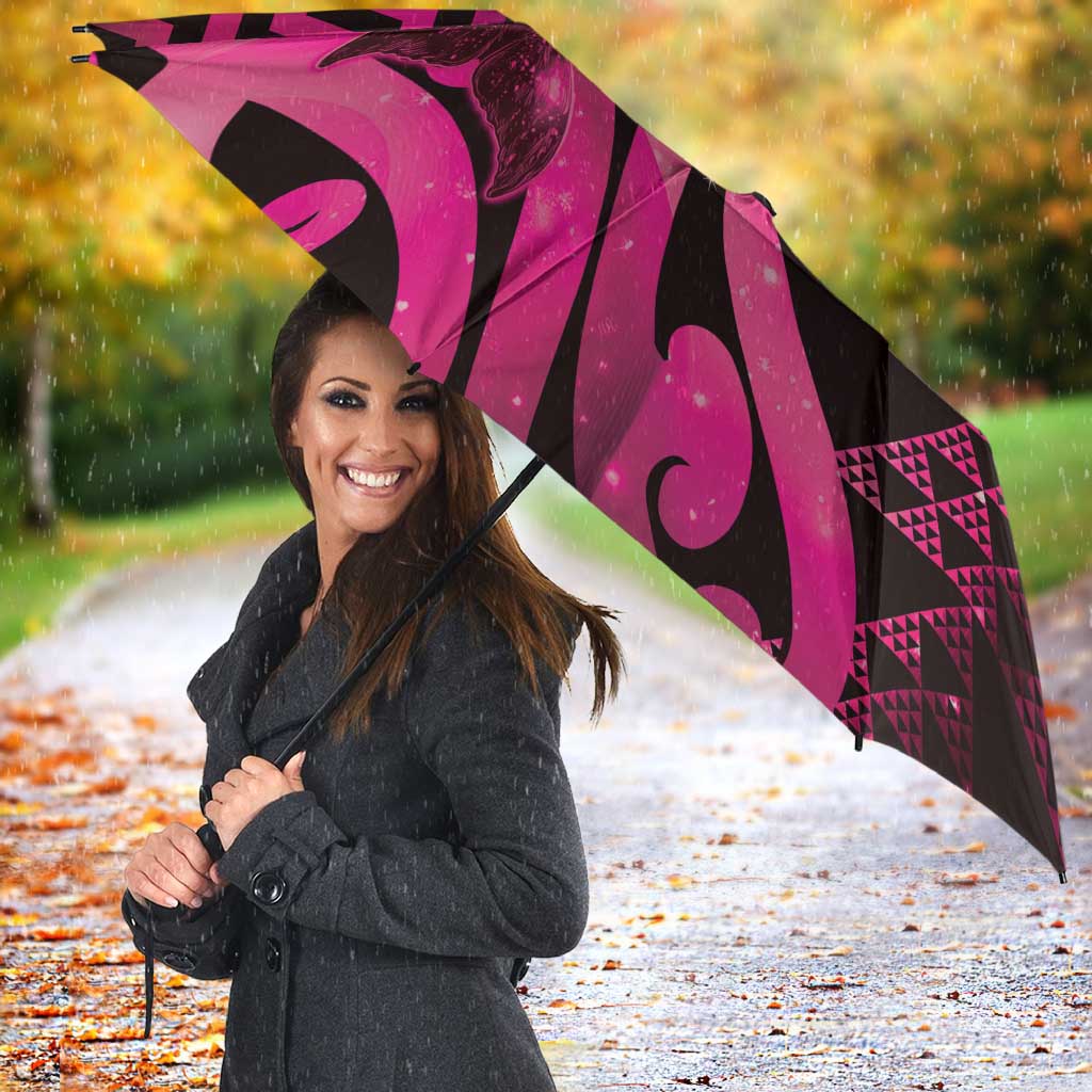 Humpback Whale Matariki New Zealand Umbrella NZ Maori Paikea Poutama Luxury Pink