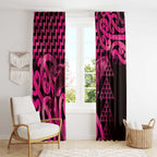 Humpback Whale Matariki New Zealand Window Curtain NZ Maori Paikea Poutama Luxury Pink