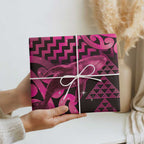 Humpback Whale Matariki New Zealand Wrapping Paper NZ Maori Paikea Poutama Luxury Pink