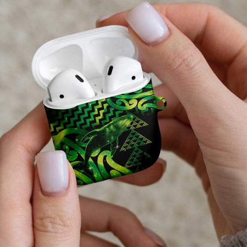 Humpback Whale Matariki New Zealand AirPods Case NZ Maori Paikea Poutama Luxury Green
