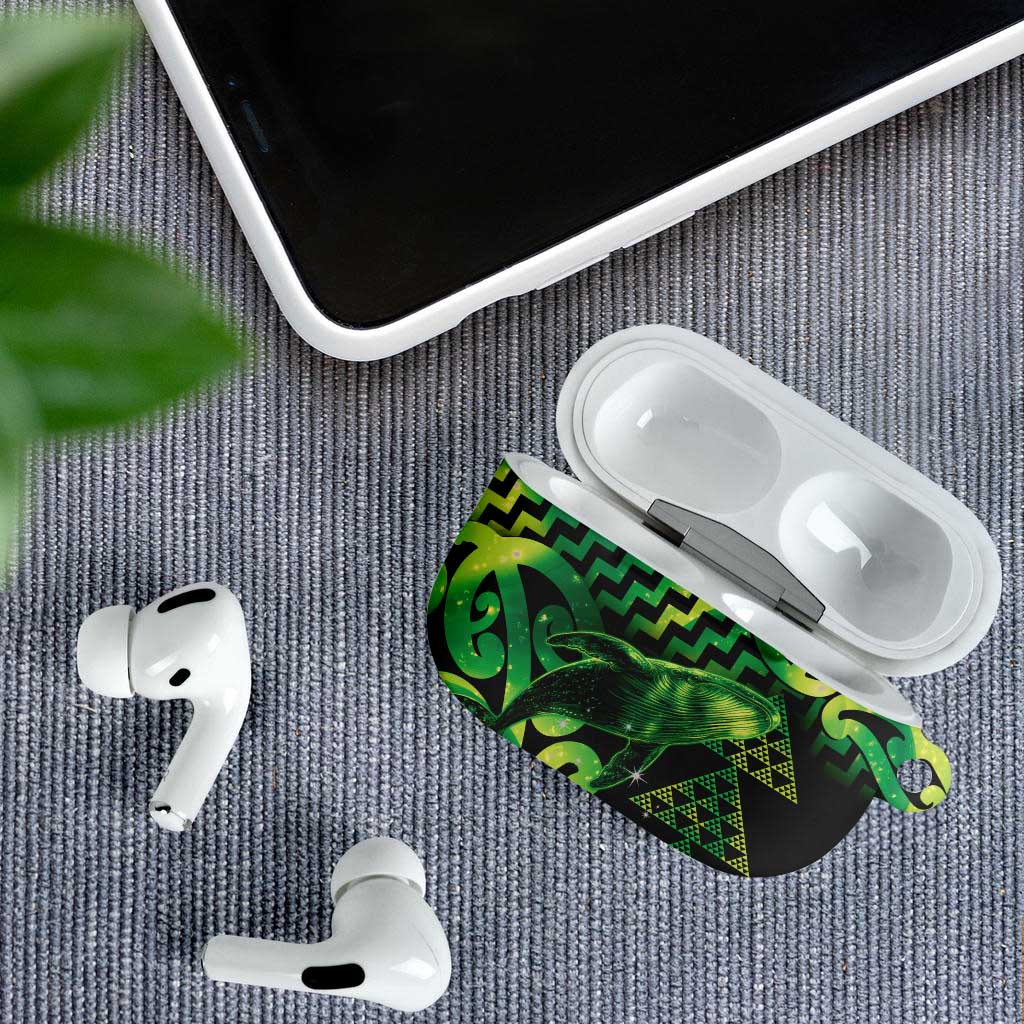Humpback Whale Matariki New Zealand AirPods Case NZ Maori Paikea Poutama Luxury Green