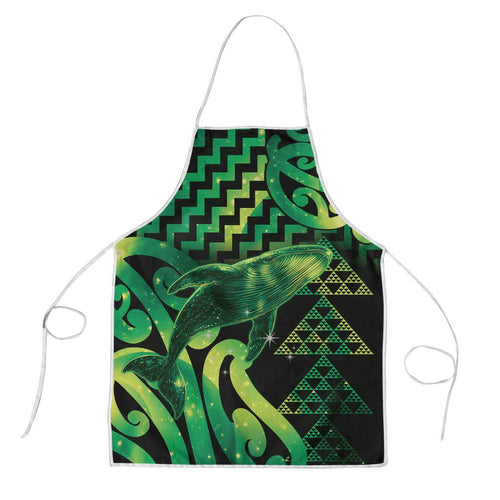 Humpback Whale Matariki New Zealand Apron NZ Maori Paikea Poutama Luxury Green