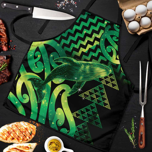 Humpback Whale Matariki New Zealand Apron NZ Maori Paikea Poutama Luxury Green