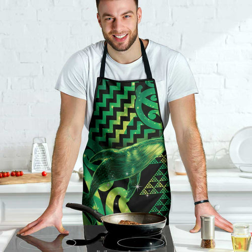 Humpback Whale Matariki New Zealand Apron NZ Maori Paikea Poutama Luxury Green