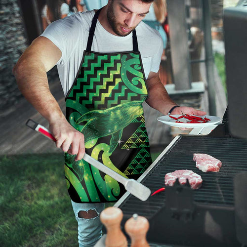Humpback Whale Matariki New Zealand Apron NZ Maori Paikea Poutama Luxury Green
