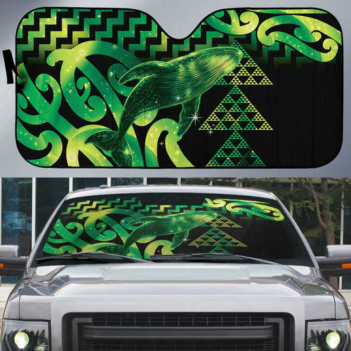 Humpback Whale Matariki New Zealand Auto Sun Shade NZ Maori Paikea Poutama Luxury Green