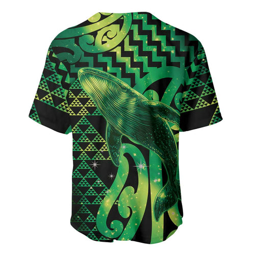 Humpback Whale Matariki New Zealand Baseball Jersey NZ Maori Paikea Poutama Luxury Green