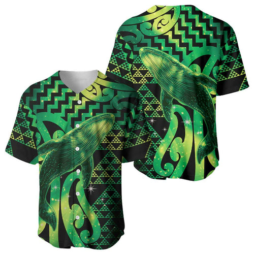 Humpback Whale Matariki New Zealand Baseball Jersey NZ Maori Paikea Poutama Luxury Green