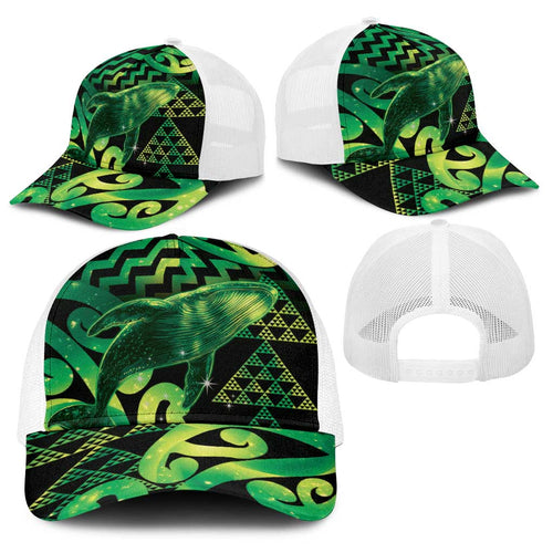 Humpback Whale Matariki New Zealand Baseball Net Cap NZ Maori Paikea Poutama Luxury Green