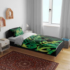 Humpback Whale Matariki New Zealand Bedding Set NZ Maori Paikea Poutama Luxury Green