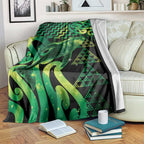Humpback Whale Matariki New Zealand Blanket NZ Maori Paikea Poutama Luxury Green