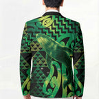 Humpback Whale Matariki New Zealand Blazer NZ Maori Paikea Poutama Luxury Green