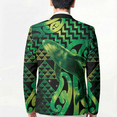 Humpback Whale Matariki New Zealand Blazer NZ Maori Paikea Poutama Luxury Green