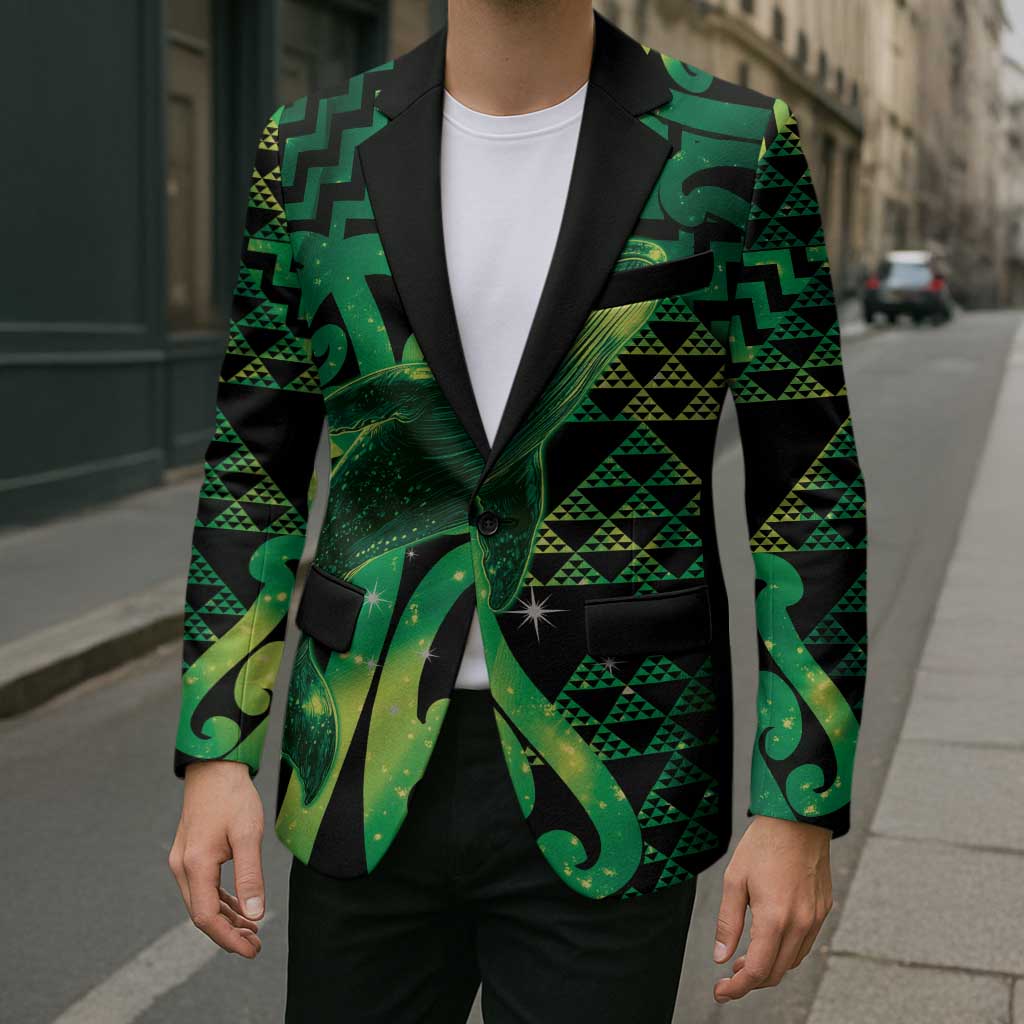 Humpback Whale Matariki New Zealand Blazer NZ Maori Paikea Poutama Luxury Green