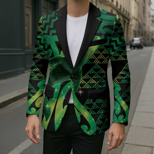 Humpback Whale Matariki New Zealand Blazer NZ Maori Paikea Poutama Luxury Green