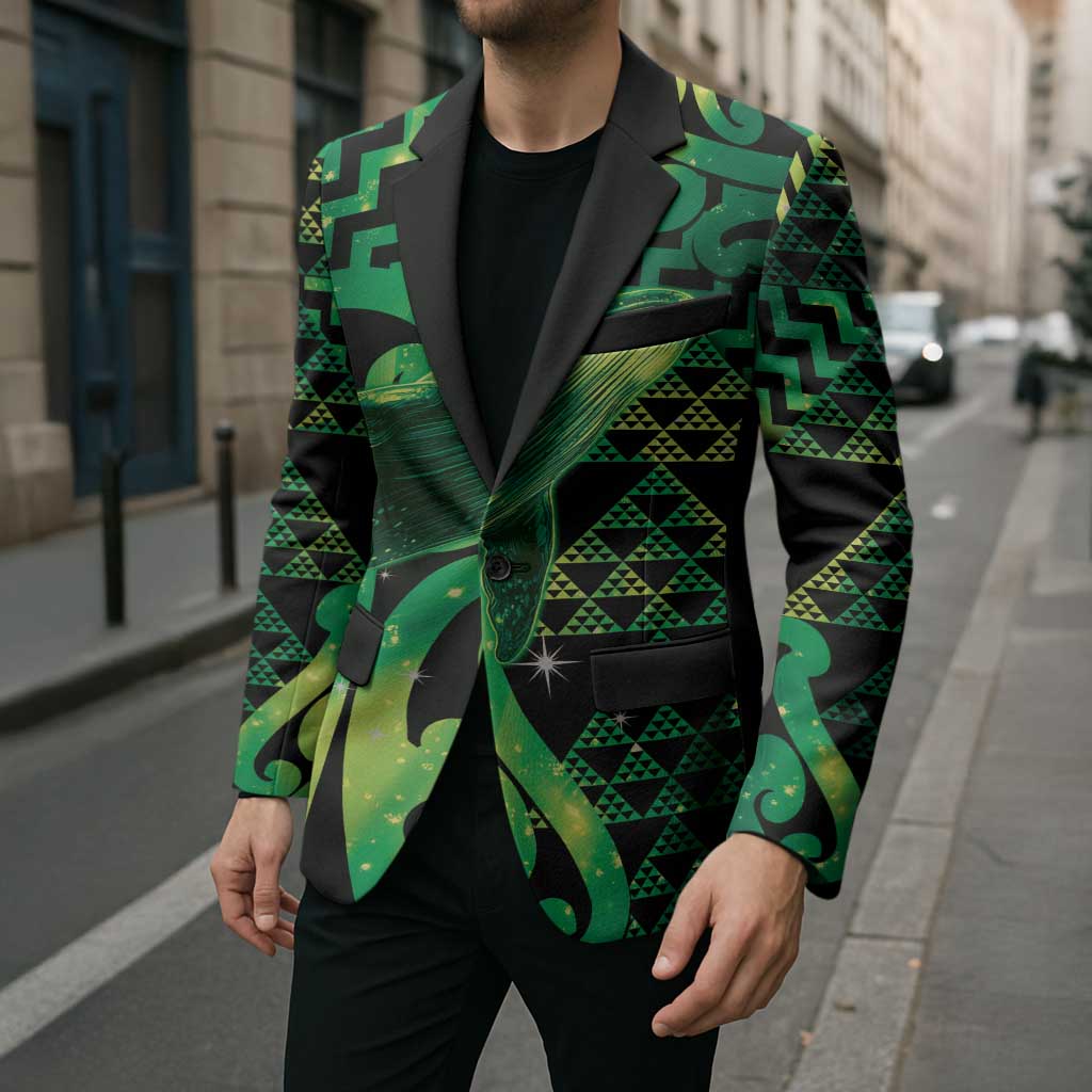 Humpback Whale Matariki New Zealand Blazer NZ Maori Paikea Poutama Luxury Green