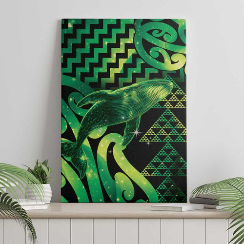 Humpback Whale Matariki New Zealand Canvas Wall Art NZ Maori Paikea Poutama Luxury Green