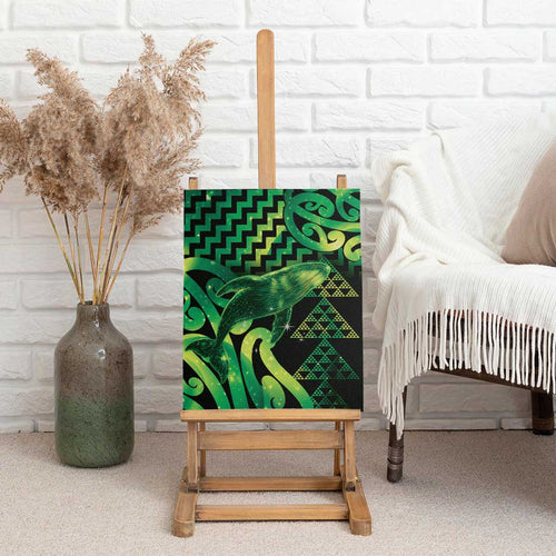 Humpback Whale Matariki New Zealand Canvas Wall Art NZ Maori Paikea Poutama Luxury Green