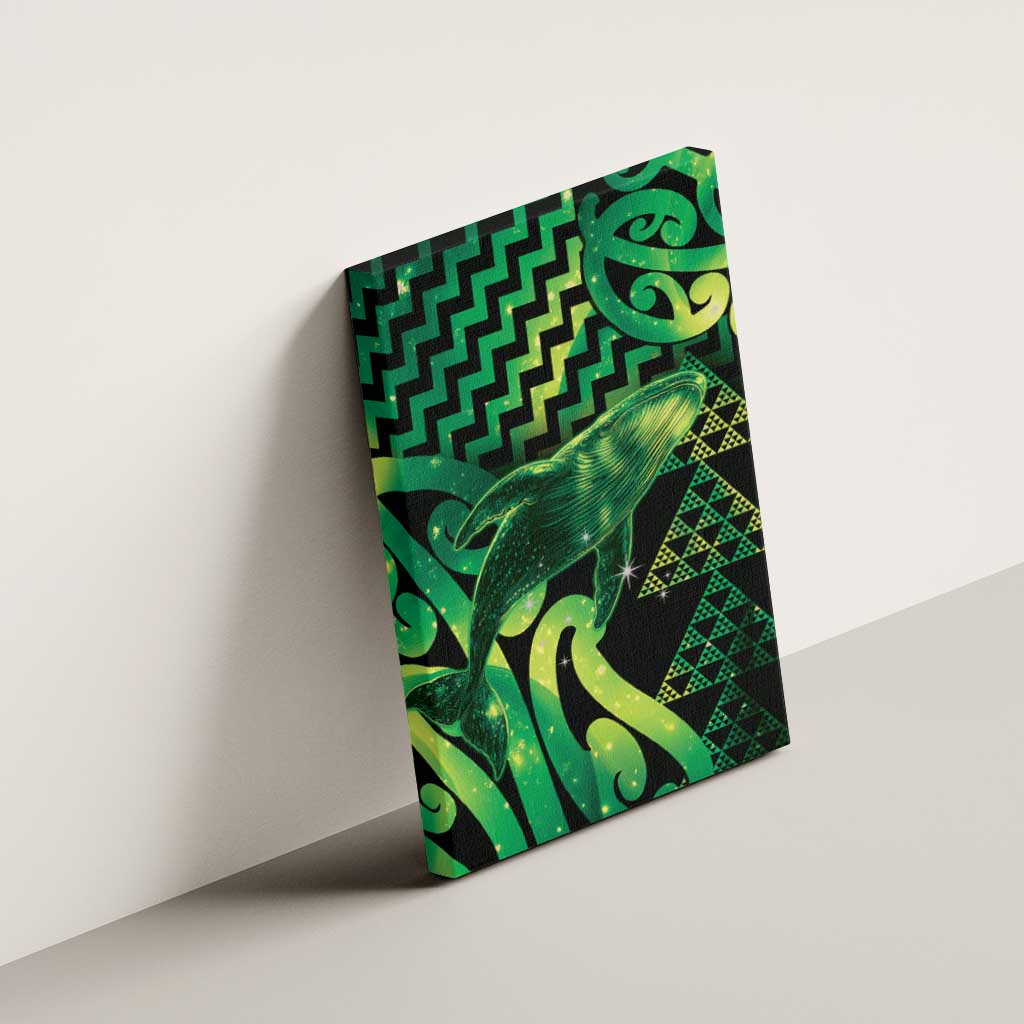 Humpback Whale Matariki New Zealand Canvas Wall Art NZ Maori Paikea Poutama Luxury Green