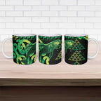 Humpback Whale Matariki New Zealand Ceramic Mug NZ Maori Paikea Poutama Luxury Green