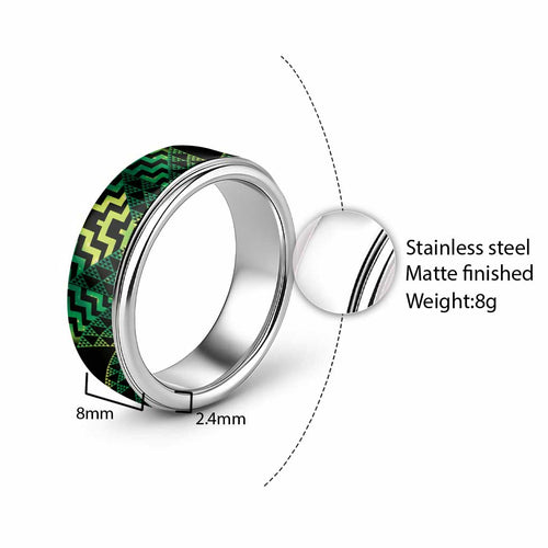 Humpback Whale Matariki New Zealand Classic Ring NZ Maori Paikea Poutama Luxury Green