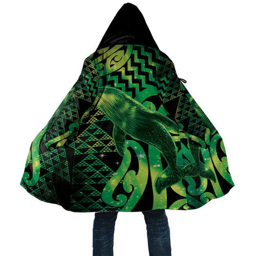 Humpback Whale Matariki New Zealand Cloak NZ Maori Paikea Poutama Luxury Green